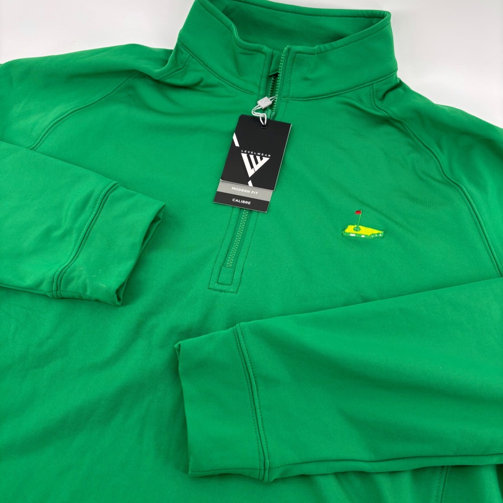 Levelwear Calibre Golf Pullover Mens L Green NWT 1/4 Zip Modern Fit Daily's Logo